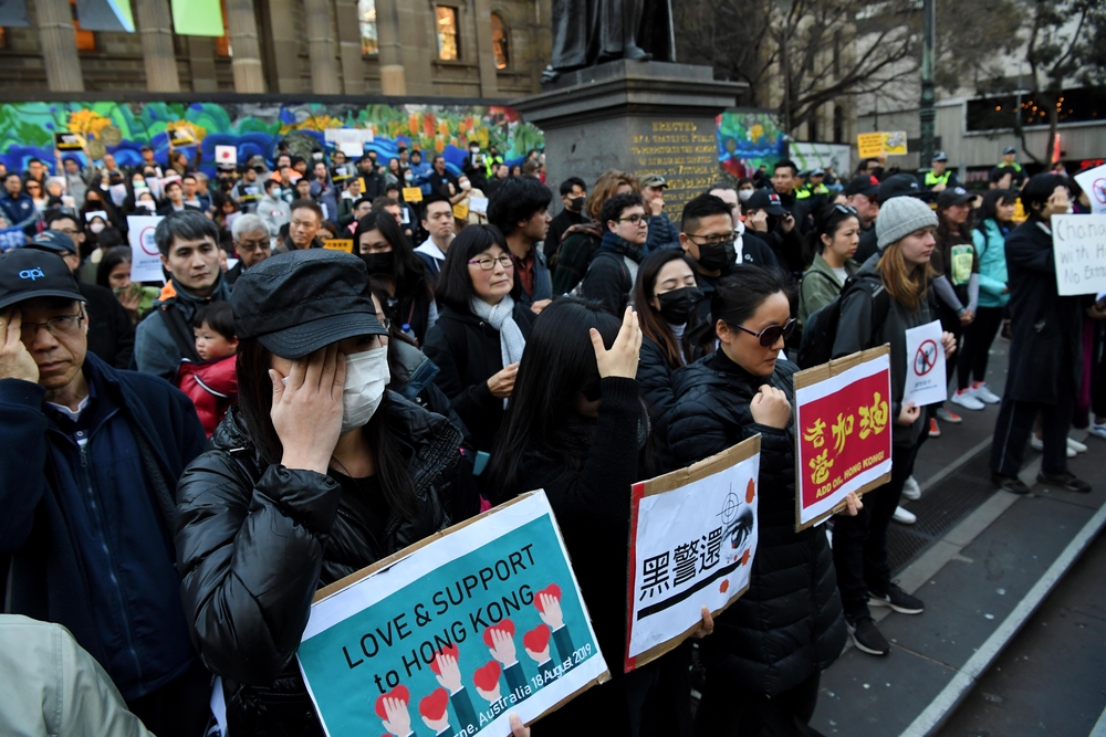 Protest in solidarity with Hong Kong  / JAMES ROSS