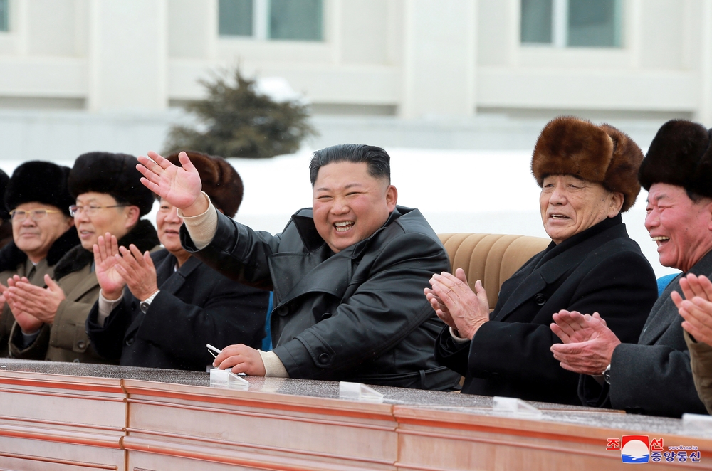 North Korean leader Kim Jong Un attends a ceremony at the township of Samjiyon County  / KCNA