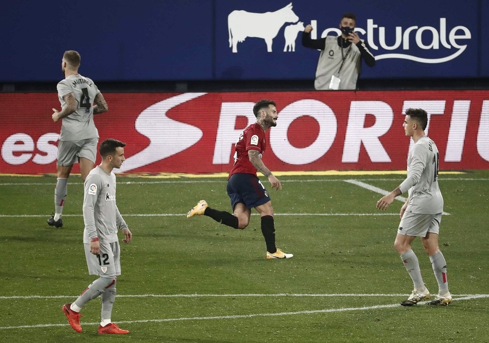 Osasuna celebra la victoria ante el Athletic