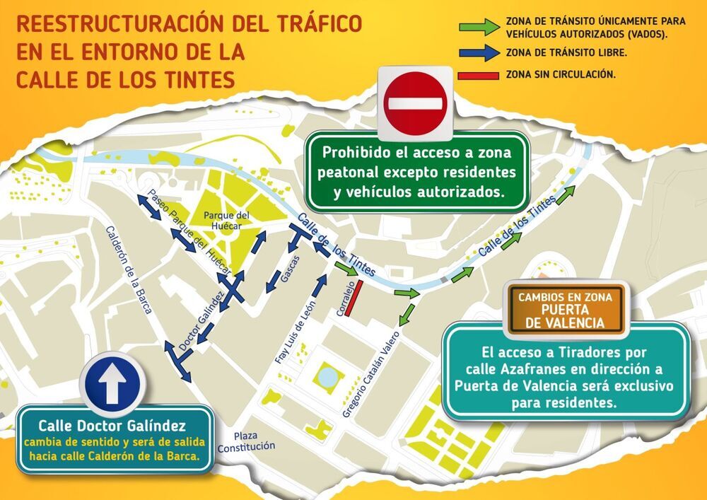 La calle Tintes será peatonal el 5 de septiembre