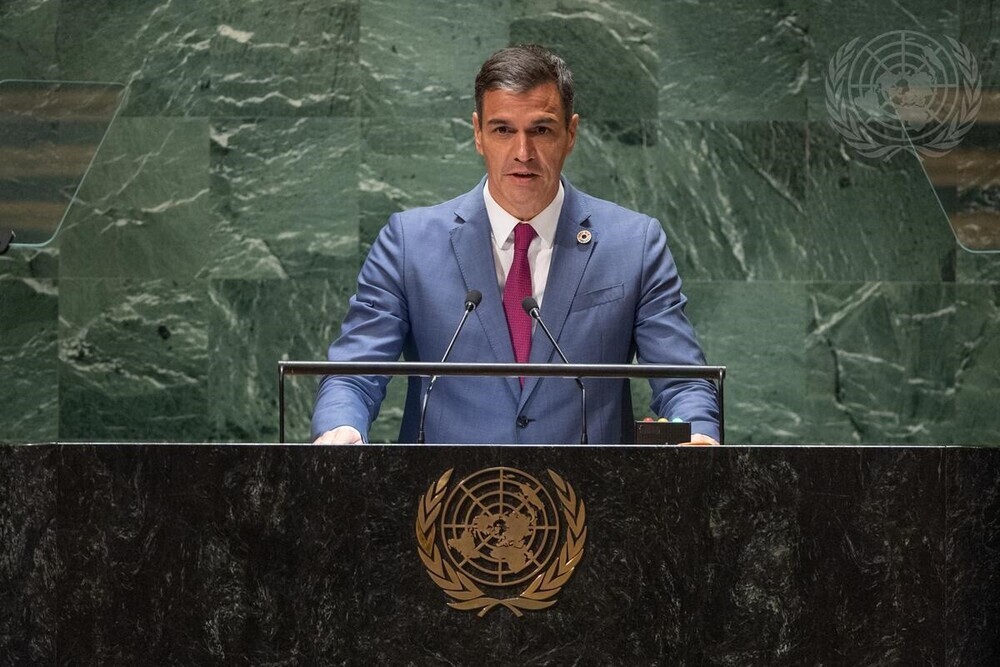 El presidente de España, Pedro Sánchez, ha destacado ante la Asamblea General de la ONU las acciones de su Gobierno contra el cambio climático 