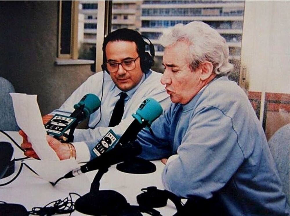 Ramiro López, junto a su buen amigo Luis del Olmo, en los inicios de Onda Cero.  
